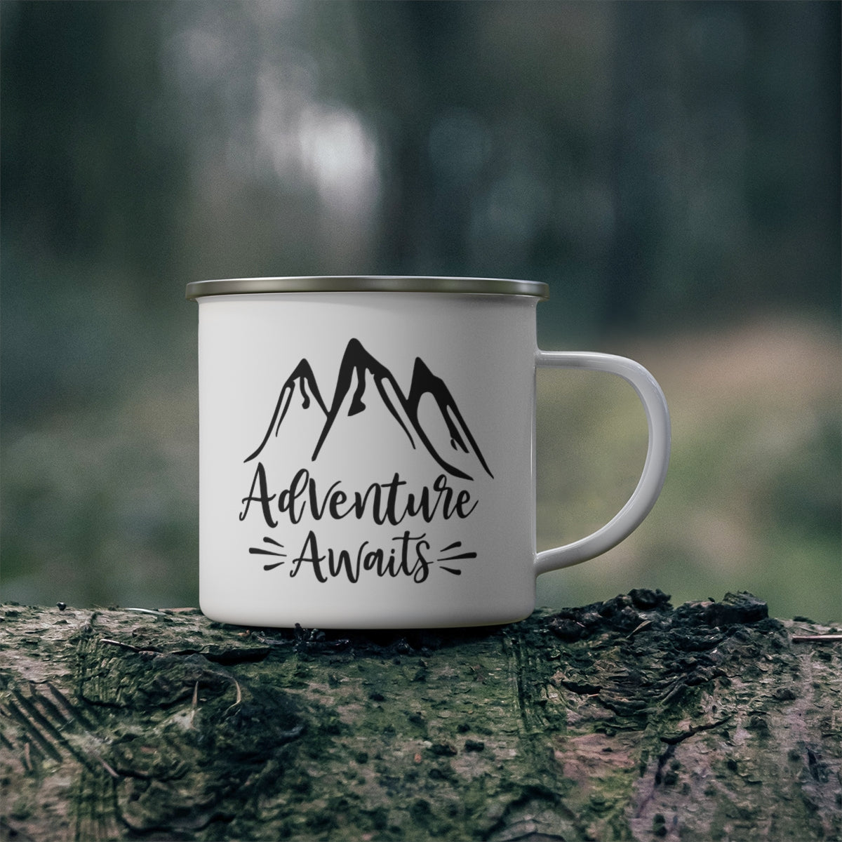 Adventure Awaits Enamel Camping Mug