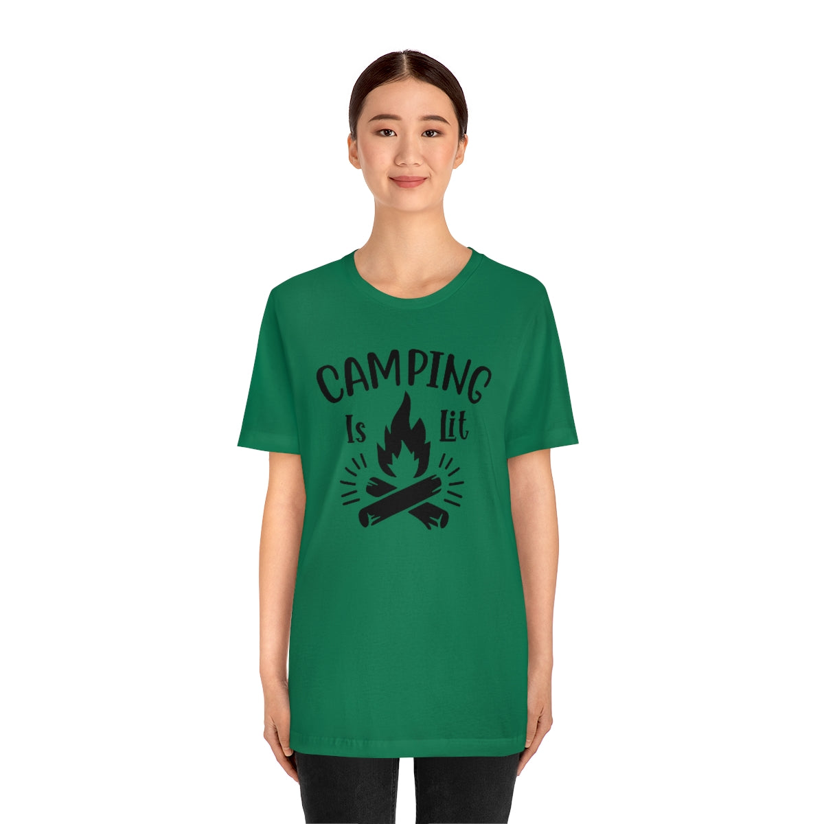 Camping is Lit Unisex Jersey Short Sleeve Tee