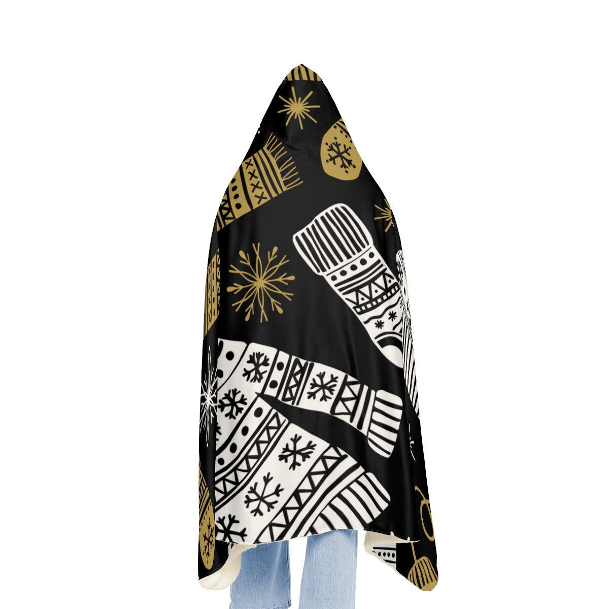 Black & Gold Christmas Sweaters & Scarves Snuggle Blanket