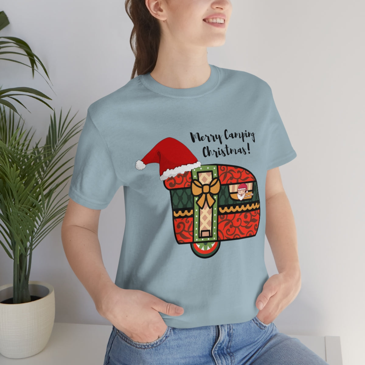 Merry Camping Christmas Unisex Jersey Short Sleeve Tee