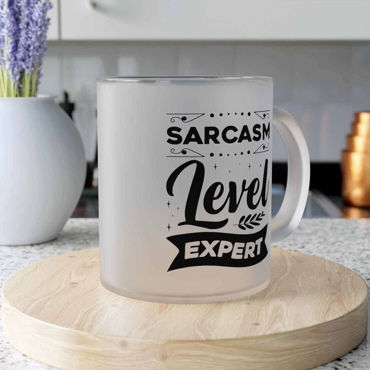 Sarcasm Level Expert Frosted Glass Mug