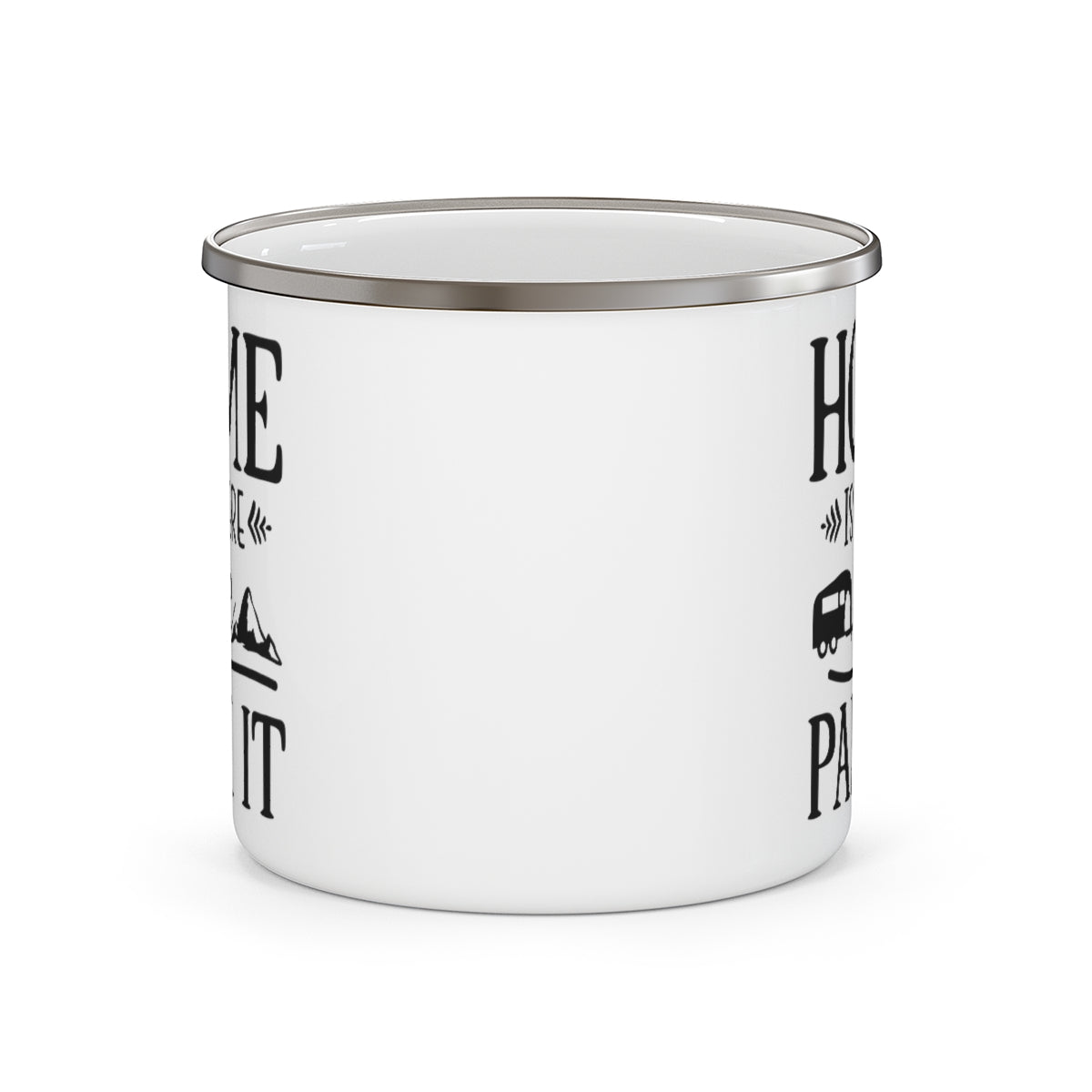 Home is where we Park it  Enamel Camping Mug