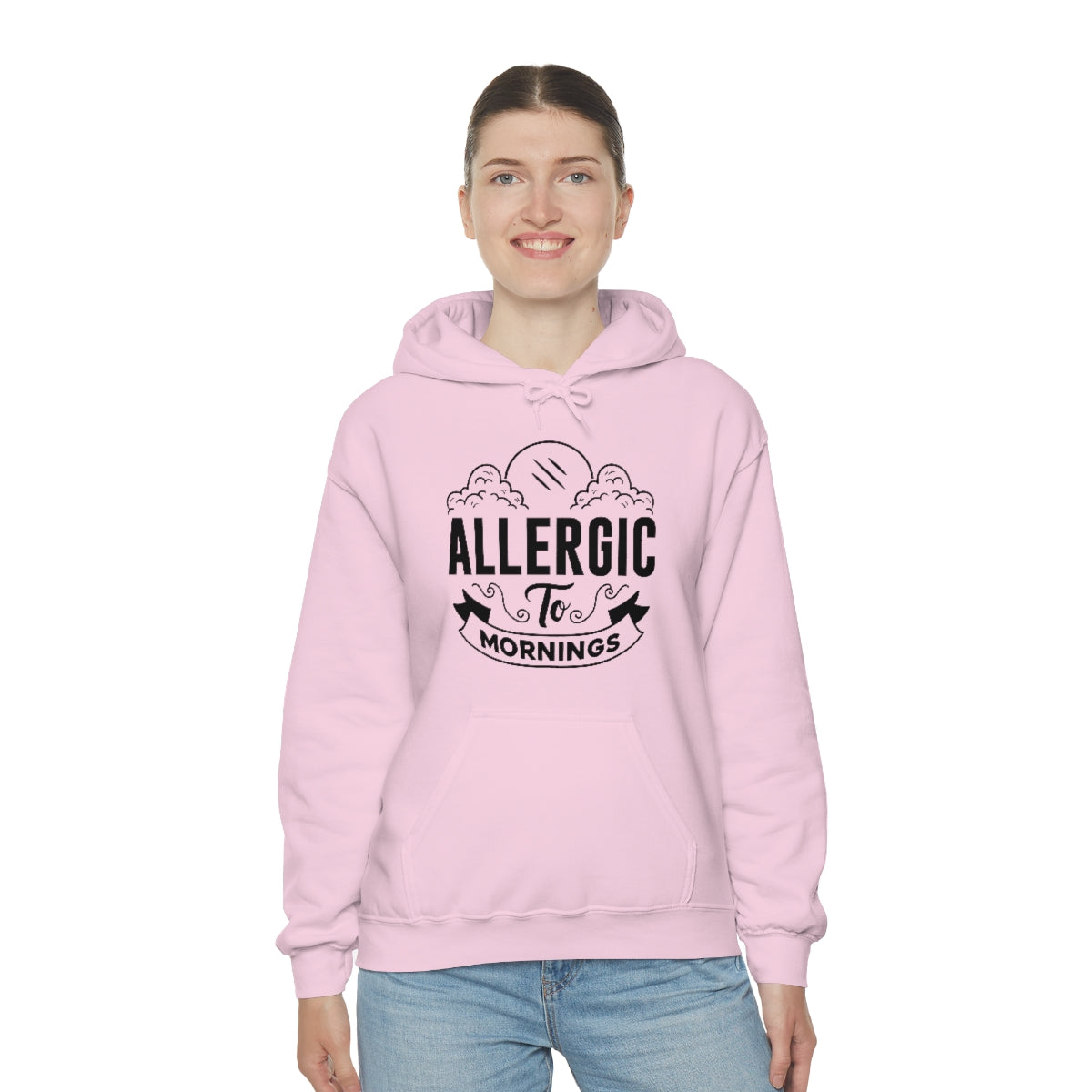 Allergic To Mornings Unisex Heavy Blend™ Hooded Sweatshirt