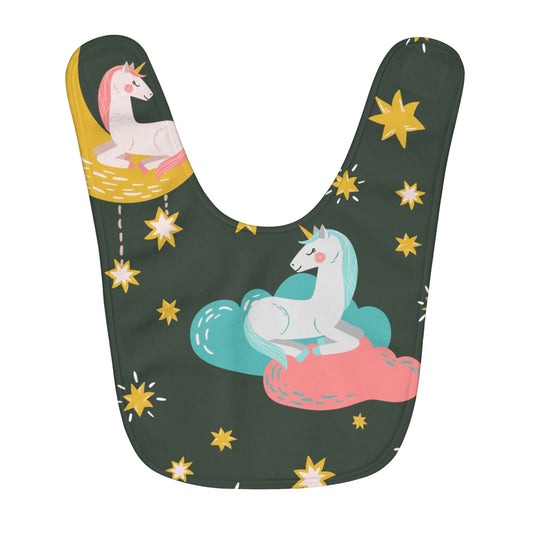 Unicorns & Stars Fleece Baby Bib