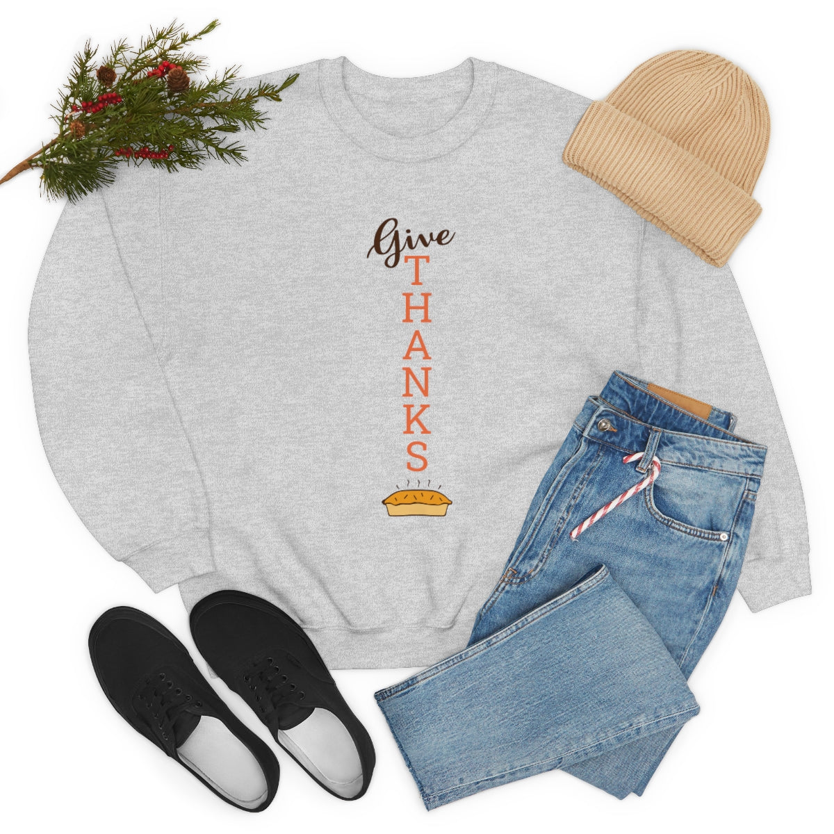 Give Thanks Unisex Heavy Blend™ Crewneck Sweatshirt