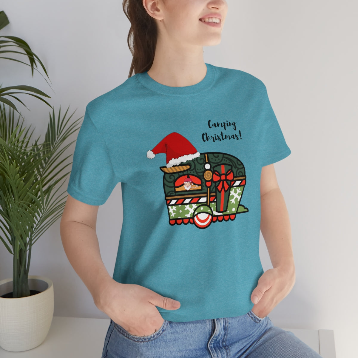 Camping Christmas Unisex Jersey Short Sleeve Tee