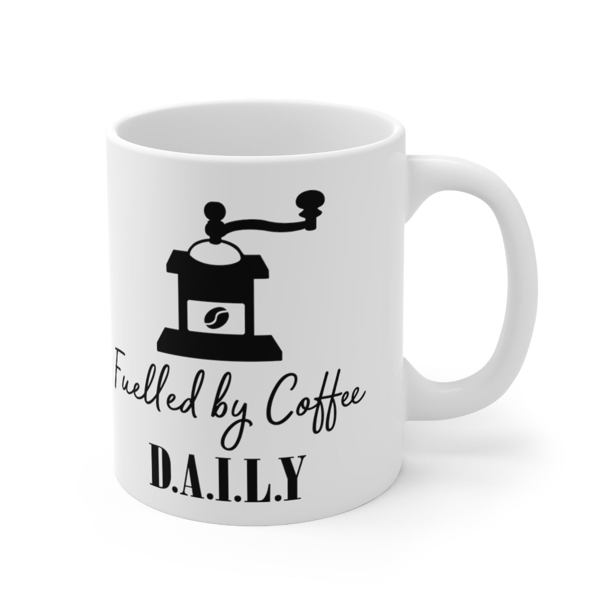 Fuelled By Coffee Daily Ceramic Coffee Cups, 11oz, 15oz