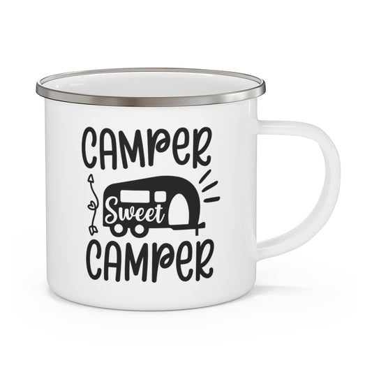 Camper Sweet Camper Enamel Camping Mug