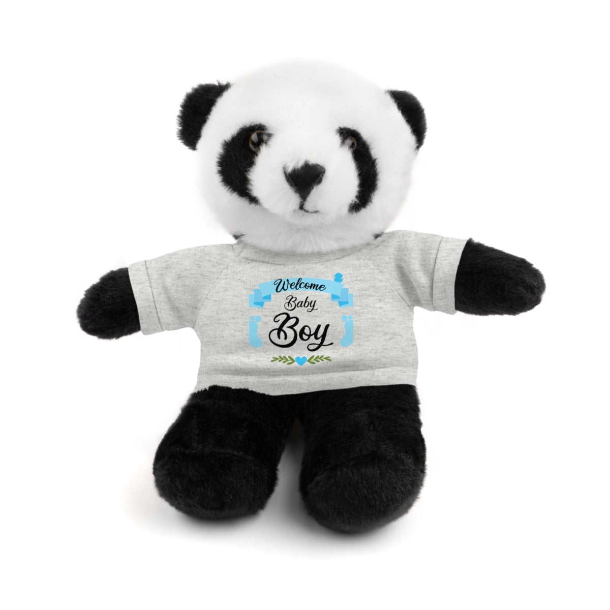 Welcome Baby Boy Stuffed Animals (Bear, Bunny, Jaguar, Lion, Panda, Sheep) with Tee