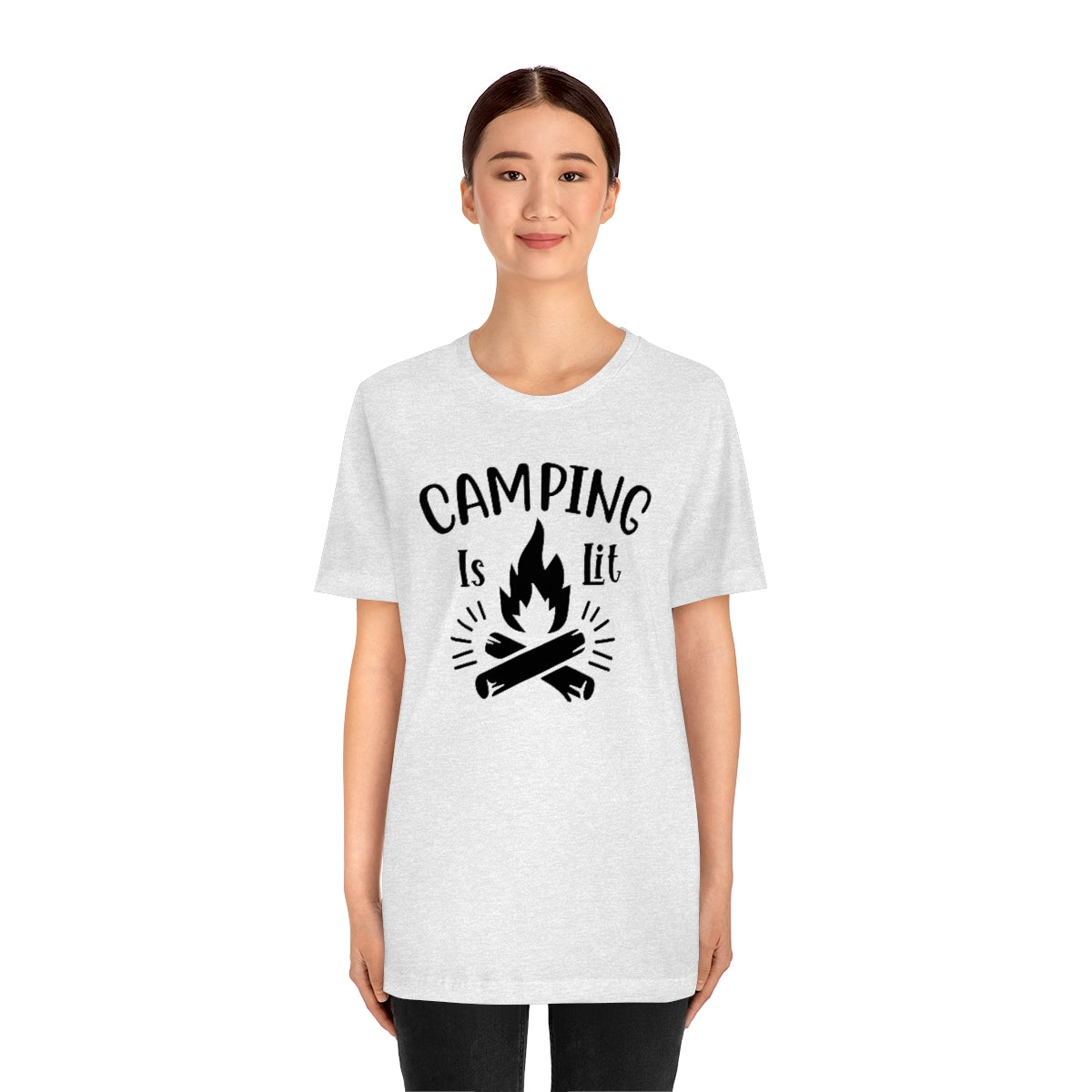 Camping is Lit Unisex Jersey Short Sleeve Tee