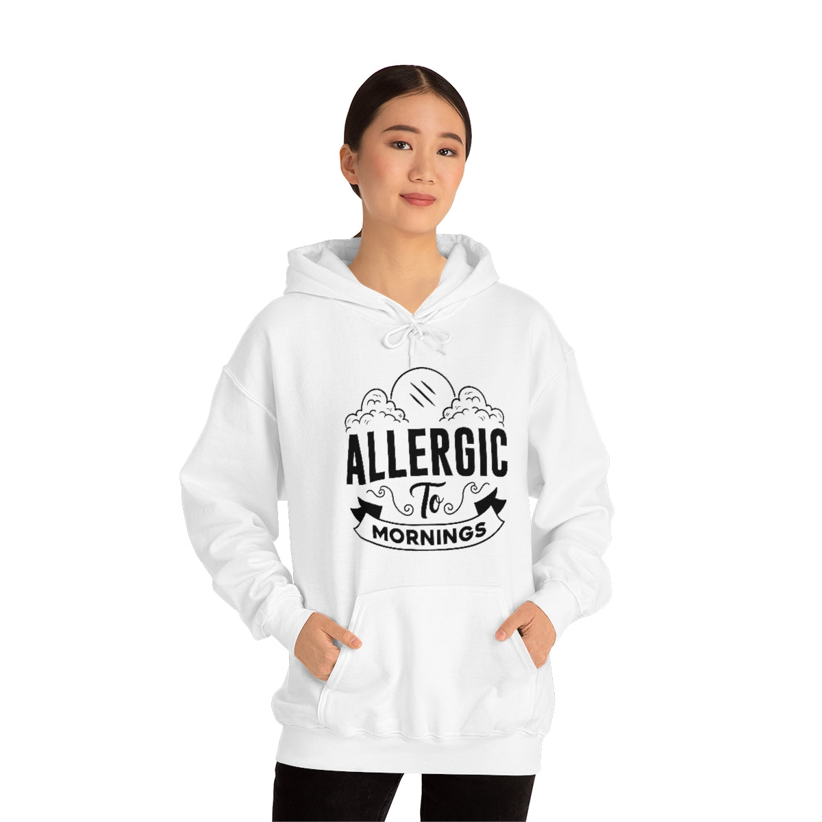 Allergic To Mornings Unisex Heavy Blend™ Hooded Sweatshirt