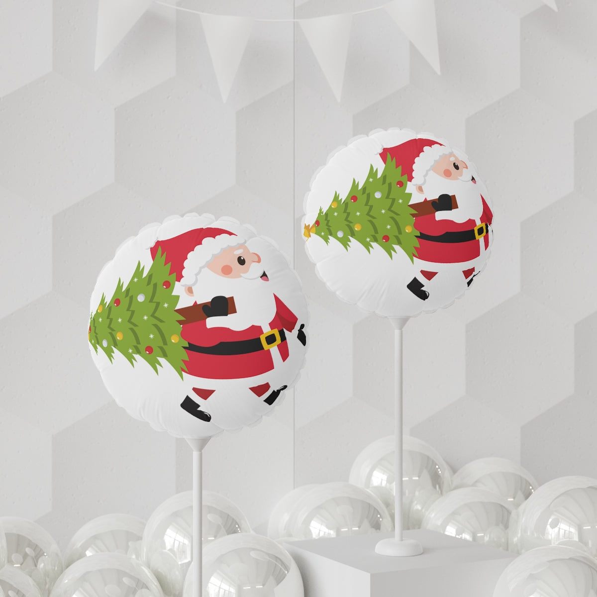 Santa Claus Christmas Balloons (Round and Heart-shaped), 11"