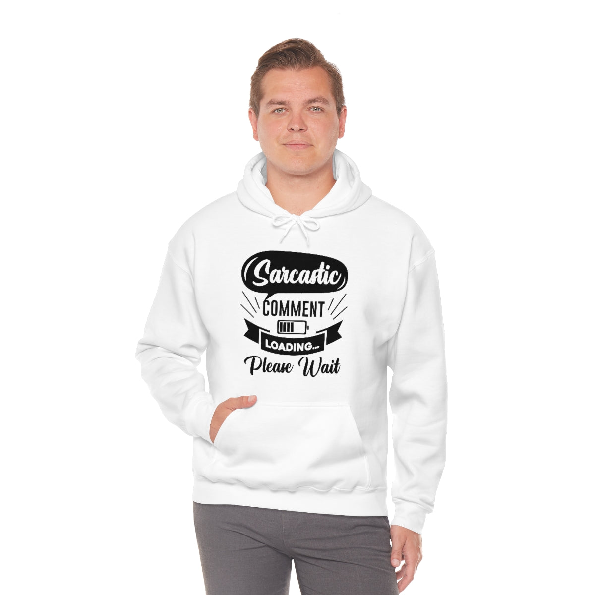 Sarcastic Comment Loading Please Wait Unisex Heavy Blend™ Hooded Sweatshirt