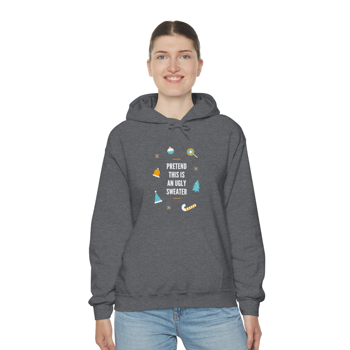 Pretend This is an Ugly Sweater Unisex Heavy Blend™ Hooded Sweatshirt