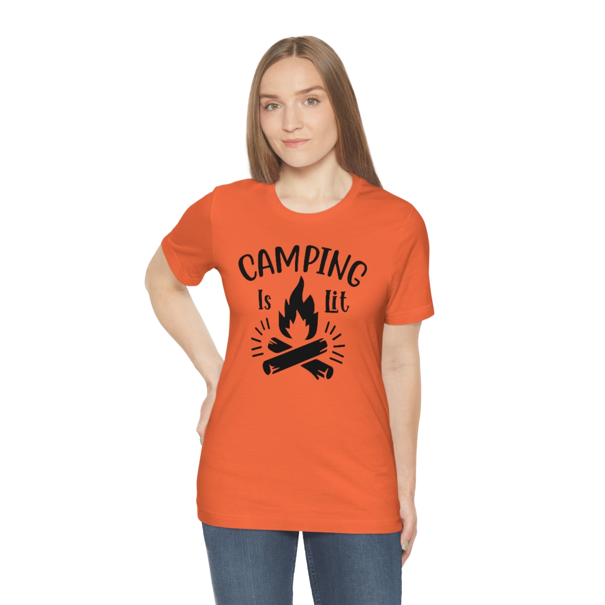 Camping is Lit Unisex Jersey Short Sleeve Tee