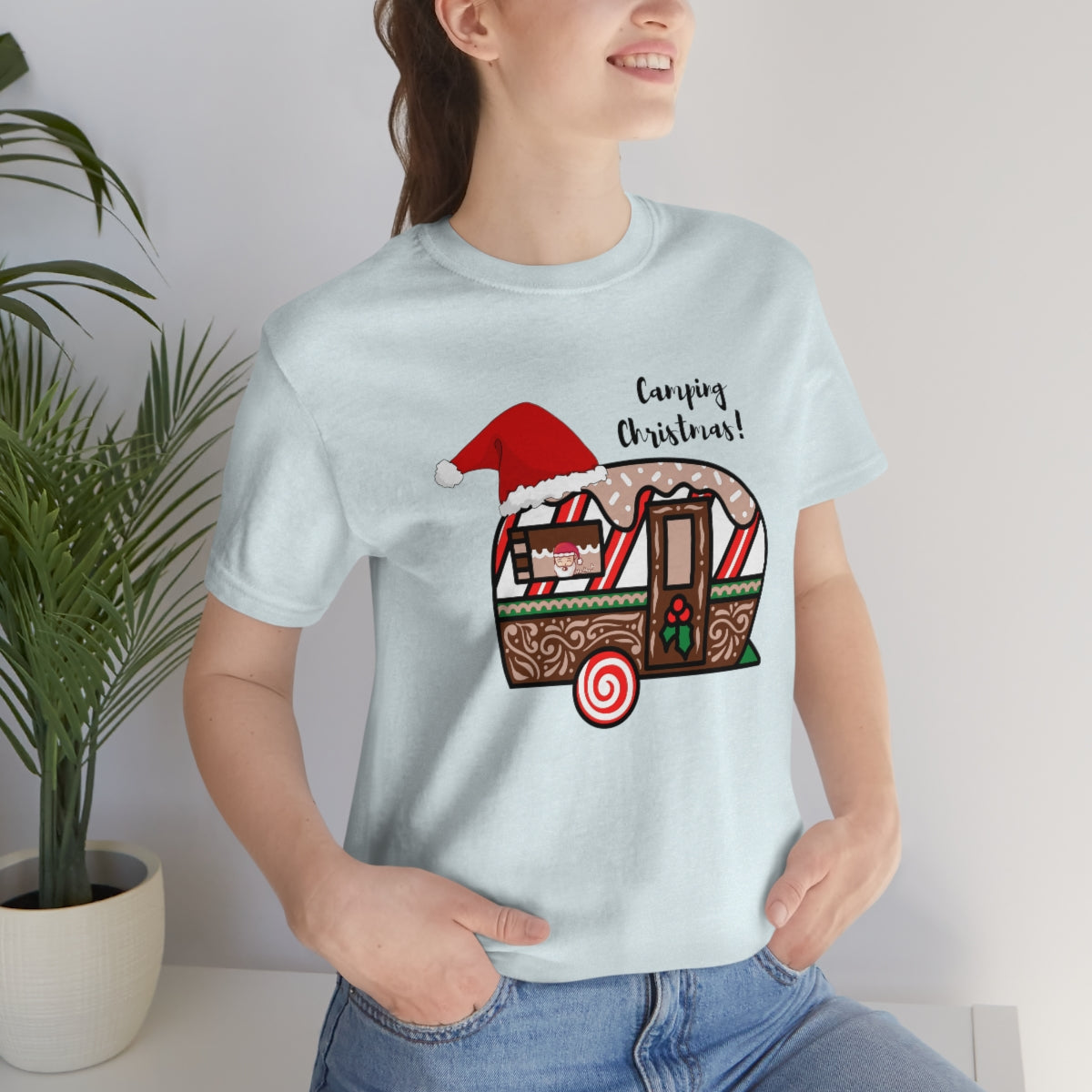 Camping Christmas Unisex Jersey Short Sleeve Tee