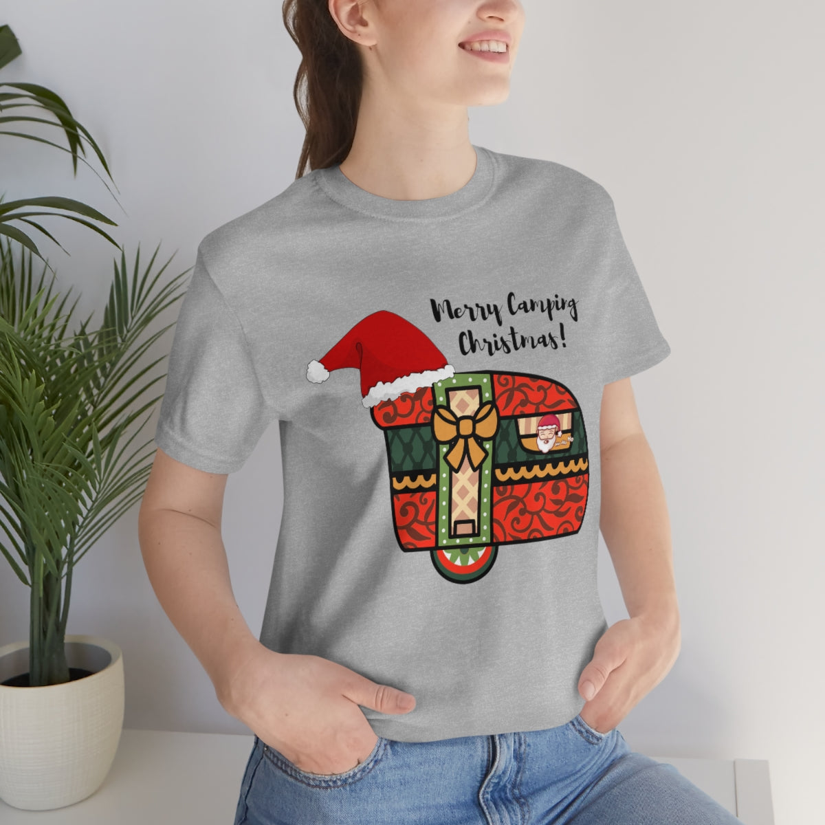 Merry Camping Christmas Unisex Jersey Short Sleeve Tee