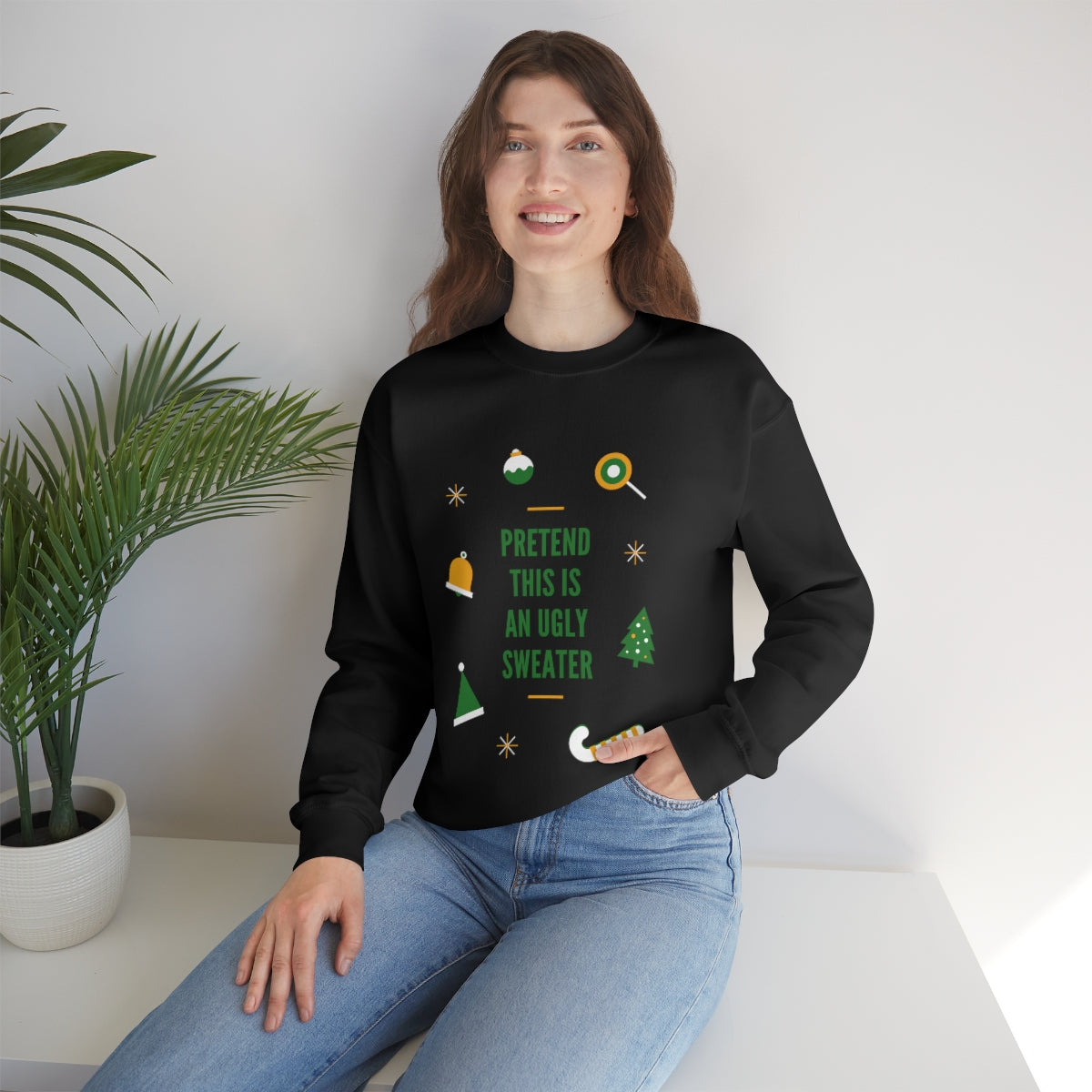 Pretend This is An Ugly Sweater Unisex Heavy Blend™ Crewneck Sweatshirt