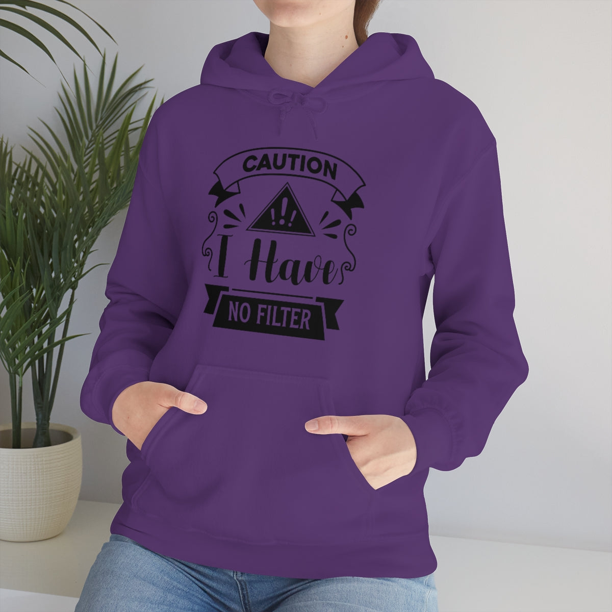 Caution I Have No Filter Unisex Heavy Blend™ Hooded Sweatshirt