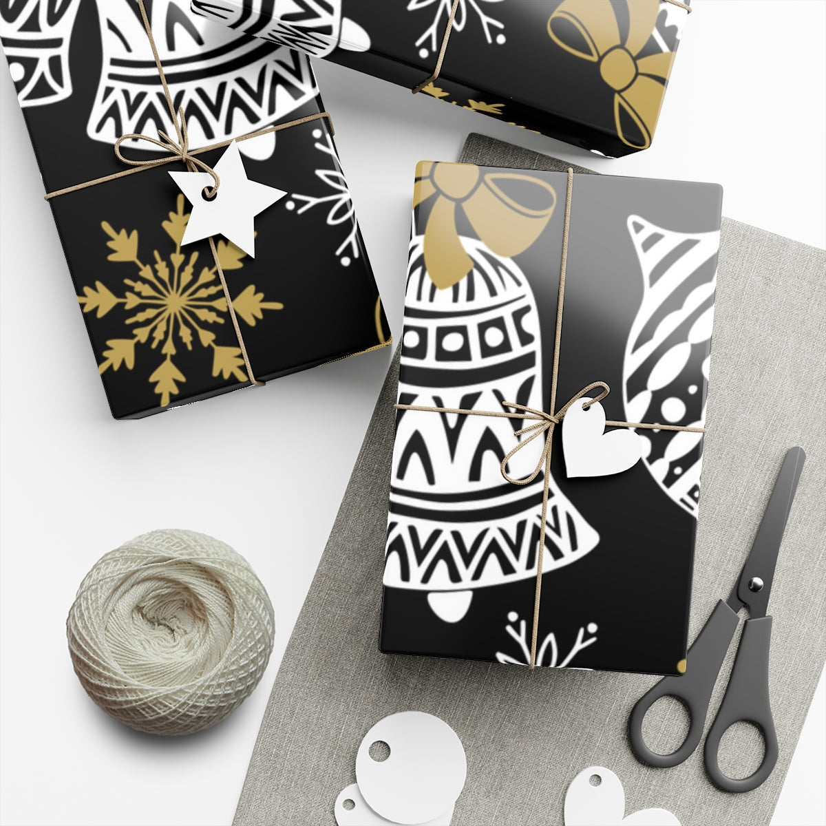 Black & Gold Christmas Gift Wrap Papers