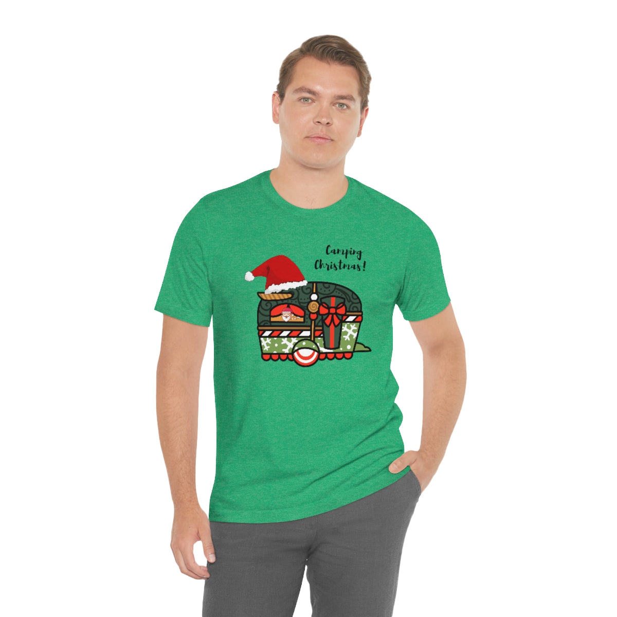 Camping Christmas Unisex Jersey Short Sleeve Tee