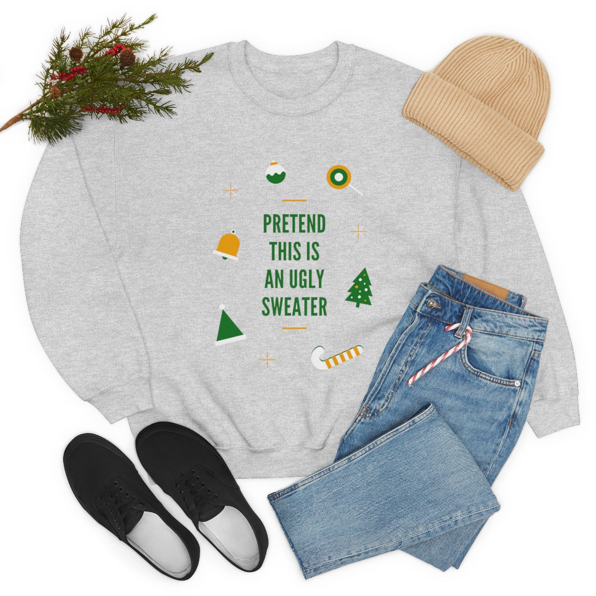 Pretend This is An Ugly Sweater Unisex Heavy Blend™ Crewneck Sweatshirt