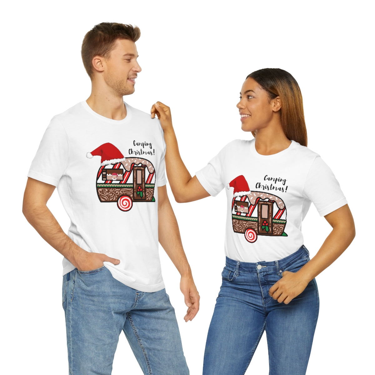 Camping Christmas Unisex Jersey Short Sleeve Tee