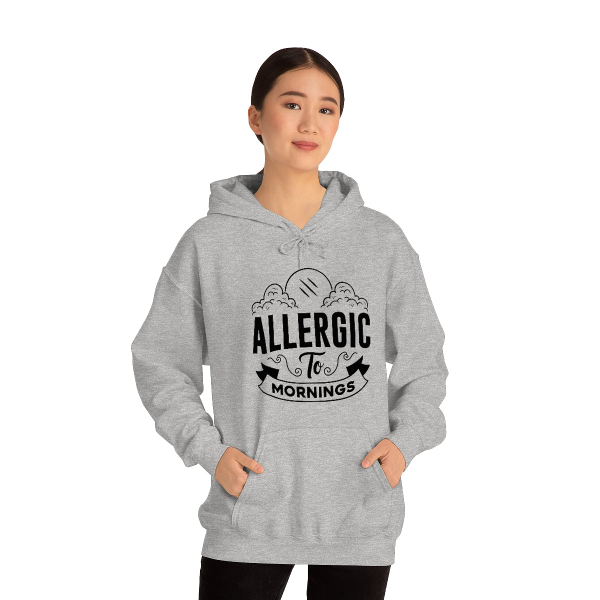 Allergic To Mornings Unisex Heavy Blend™ Hooded Sweatshirt