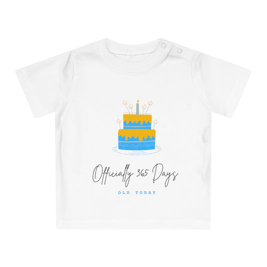 Officially 365 days old today (Blue) Happy Birthday Baby T-Shirt