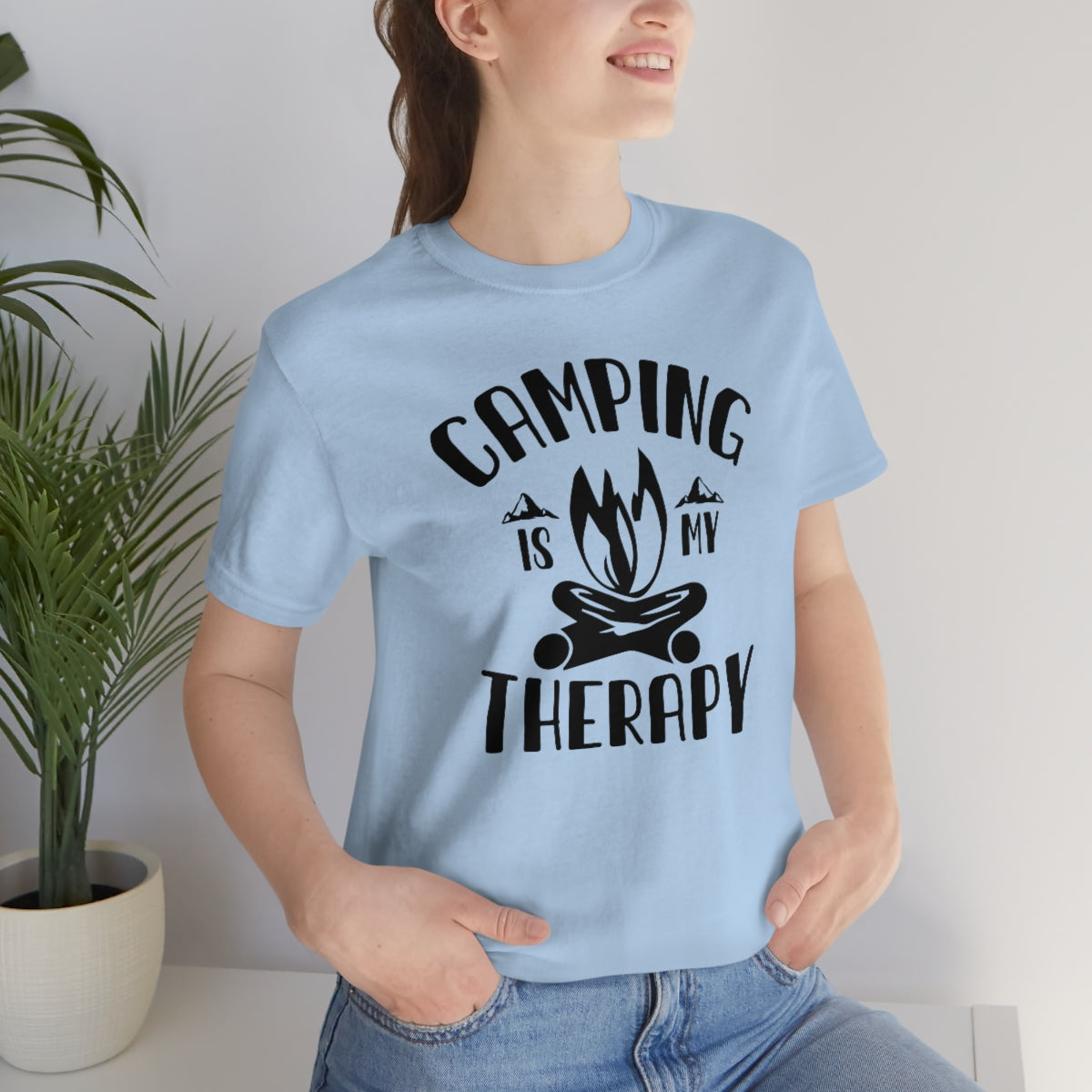 Camping is My Therapy Unisex Jersey Short Sleeve Tee