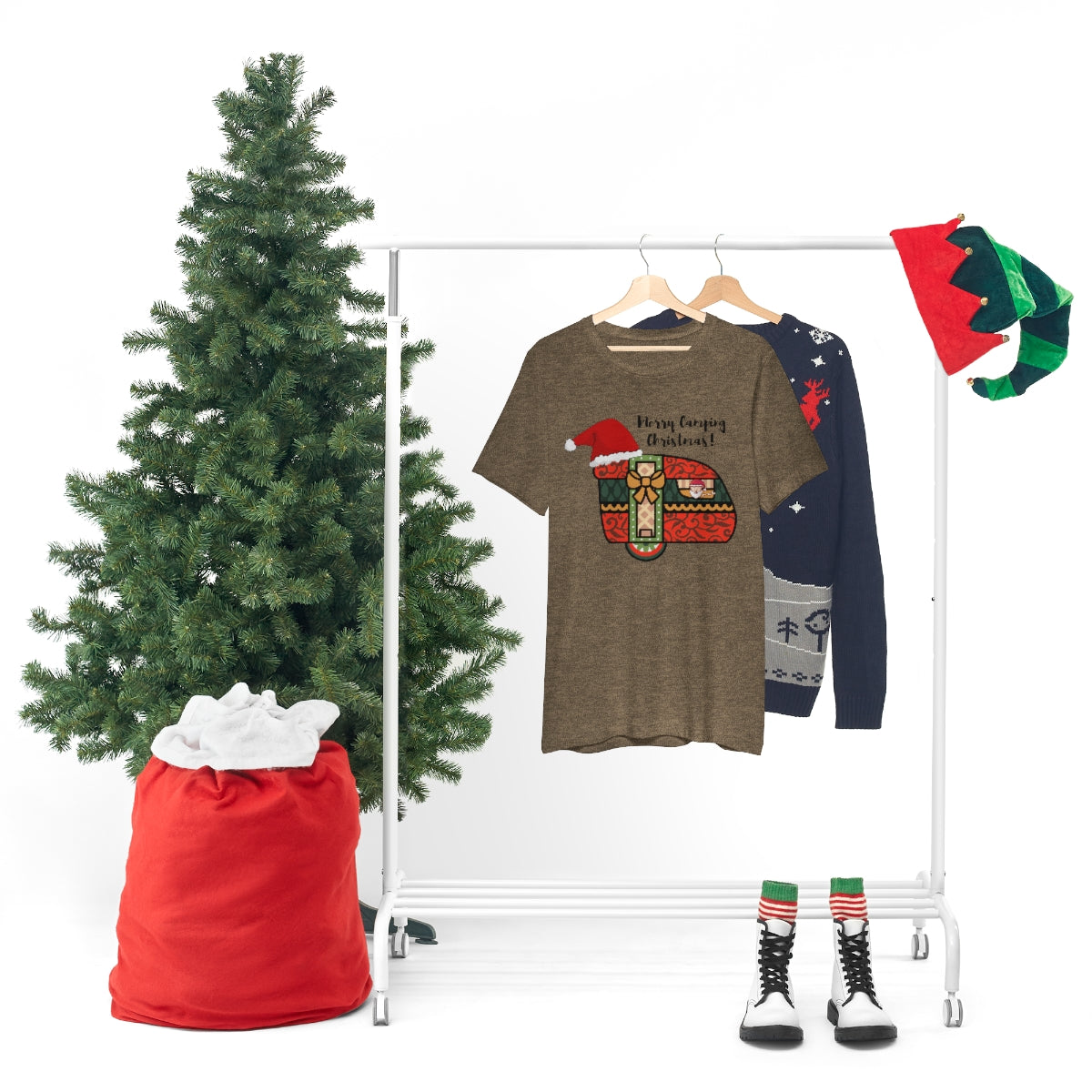 Merry Camping Christmas Unisex Jersey Short Sleeve Tee