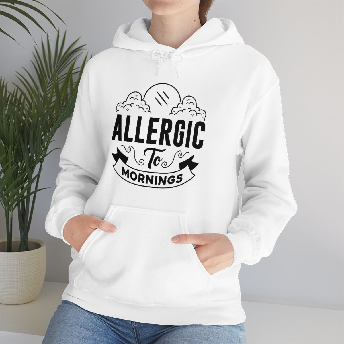 Allergic To Mornings Unisex Heavy Blend™ Hooded Sweatshirt