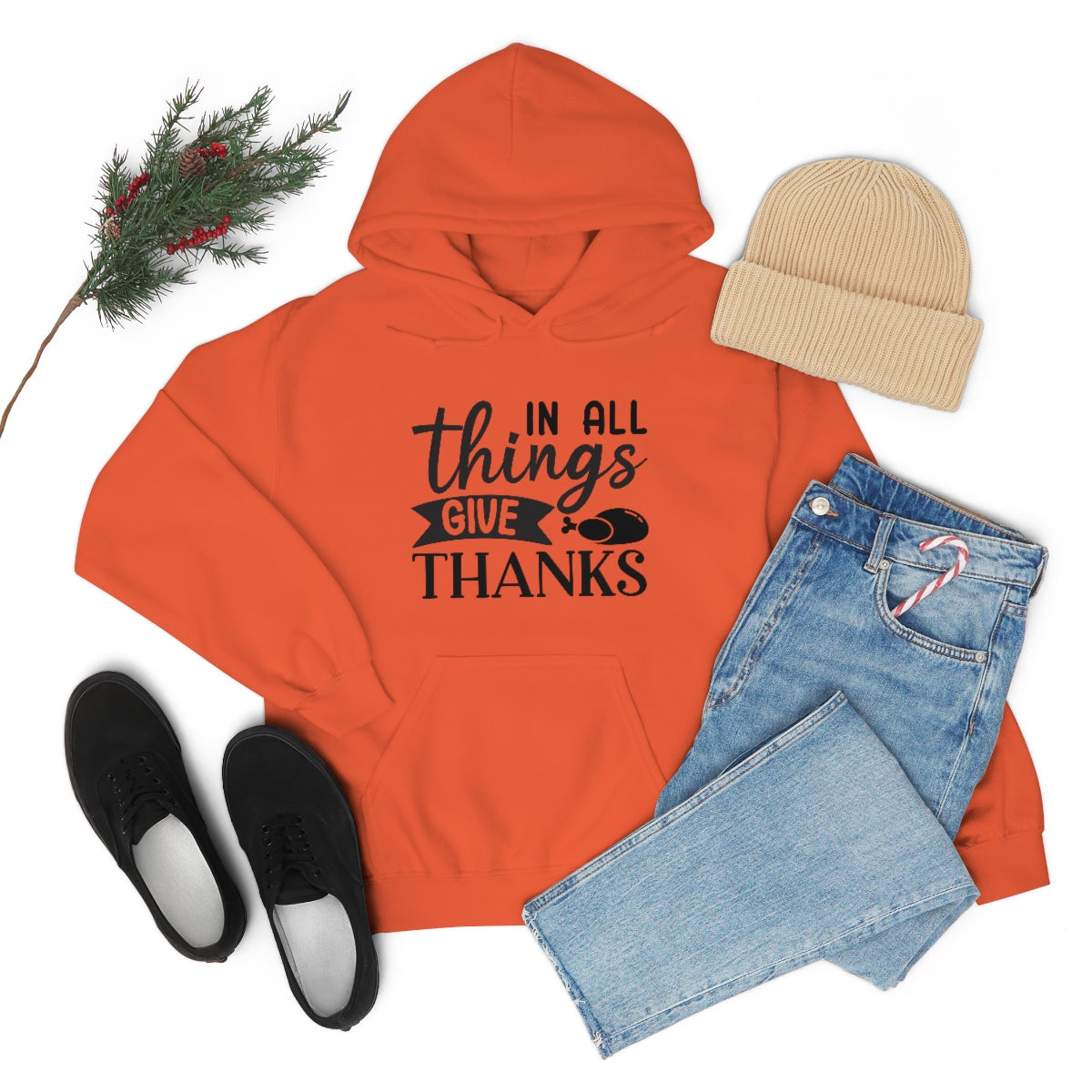 In All Things Give Thanks Unisex Heavy Blend™ Hooded Sweatshirt