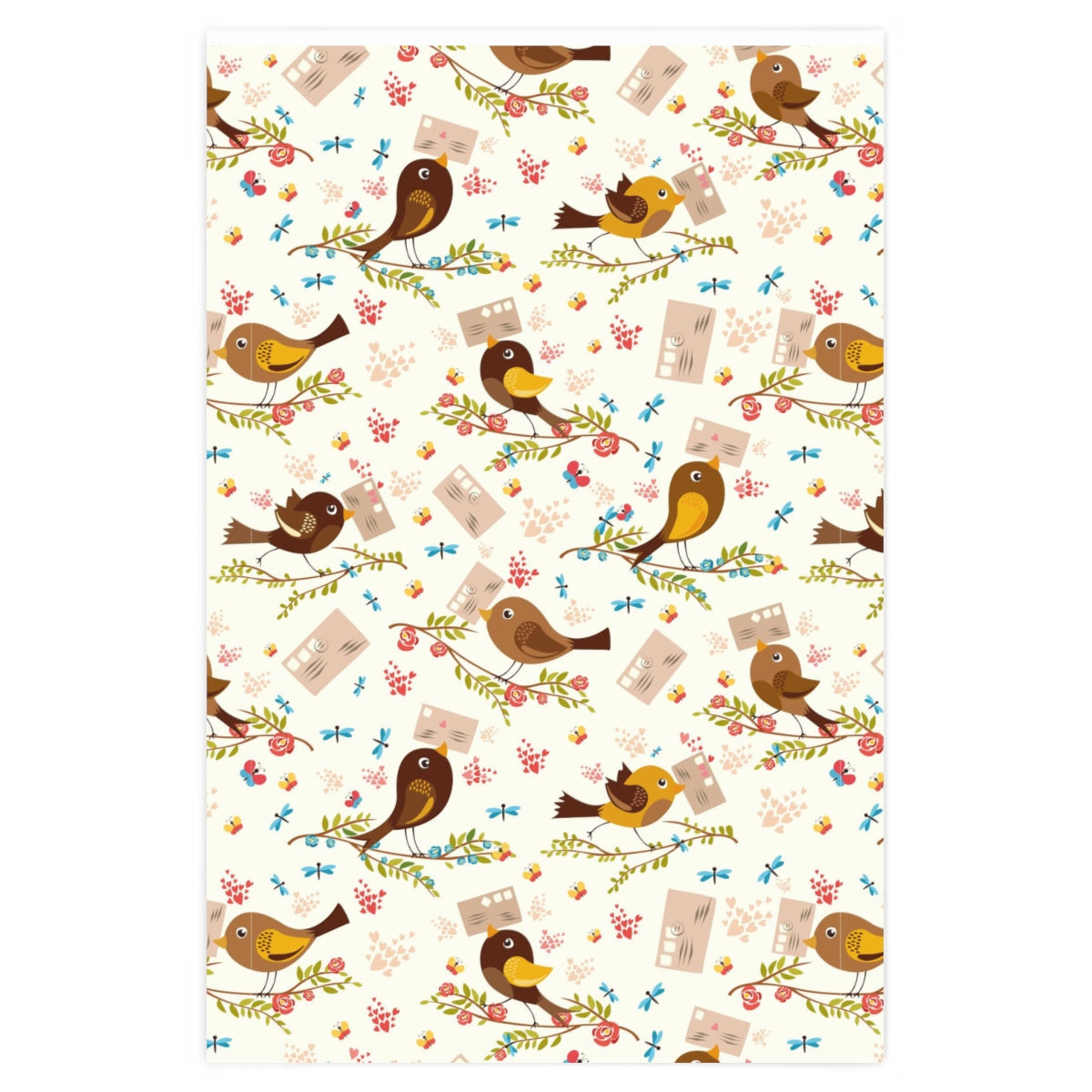 Love Letter Love Birds Romantic Wrapping Paper