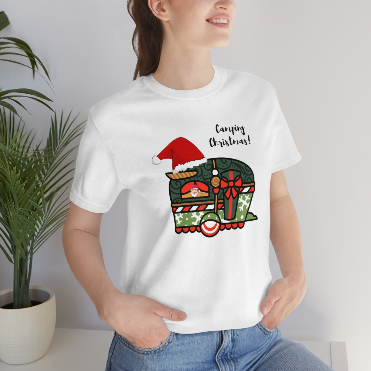 Camping Christmas Unisex Jersey Short Sleeve Tee