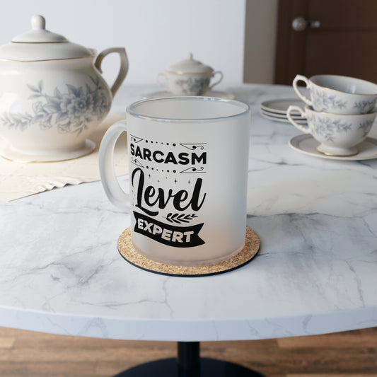 Sarcasm Level Expert Frosted Glass Mug