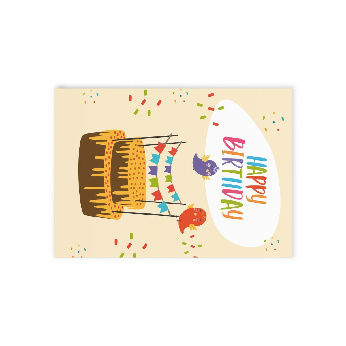 Happy Birthday Birds with Cake Card