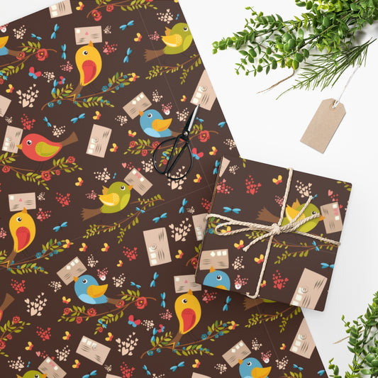 Love Birds Love Letter Romantic Wrapping Paper