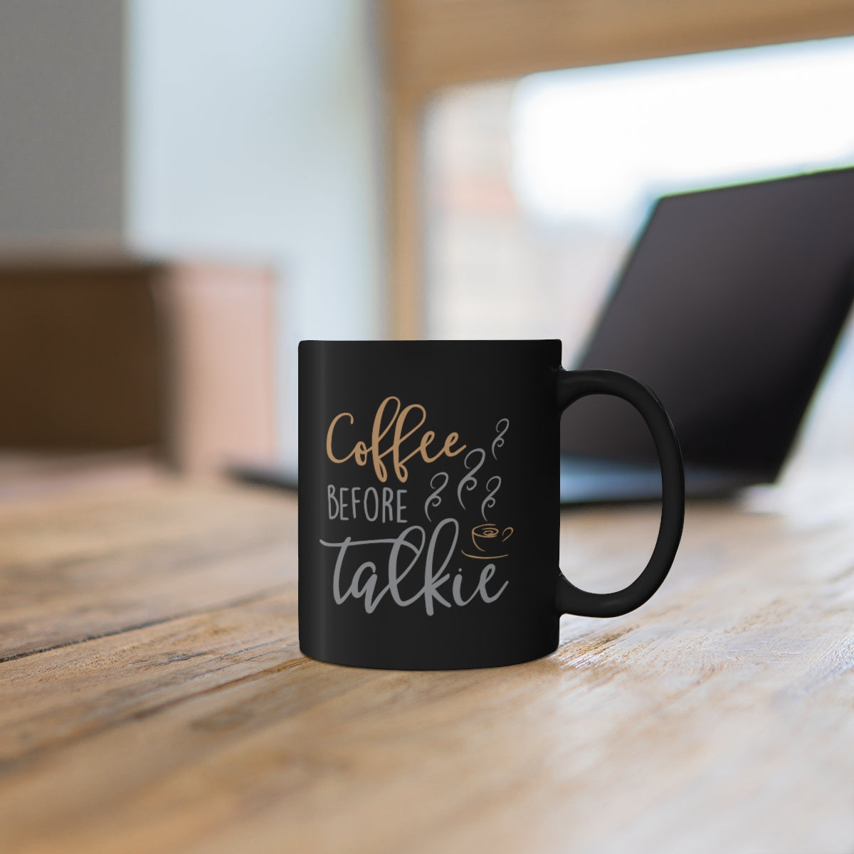 Coffee Before Talkie 11oz Black Mug