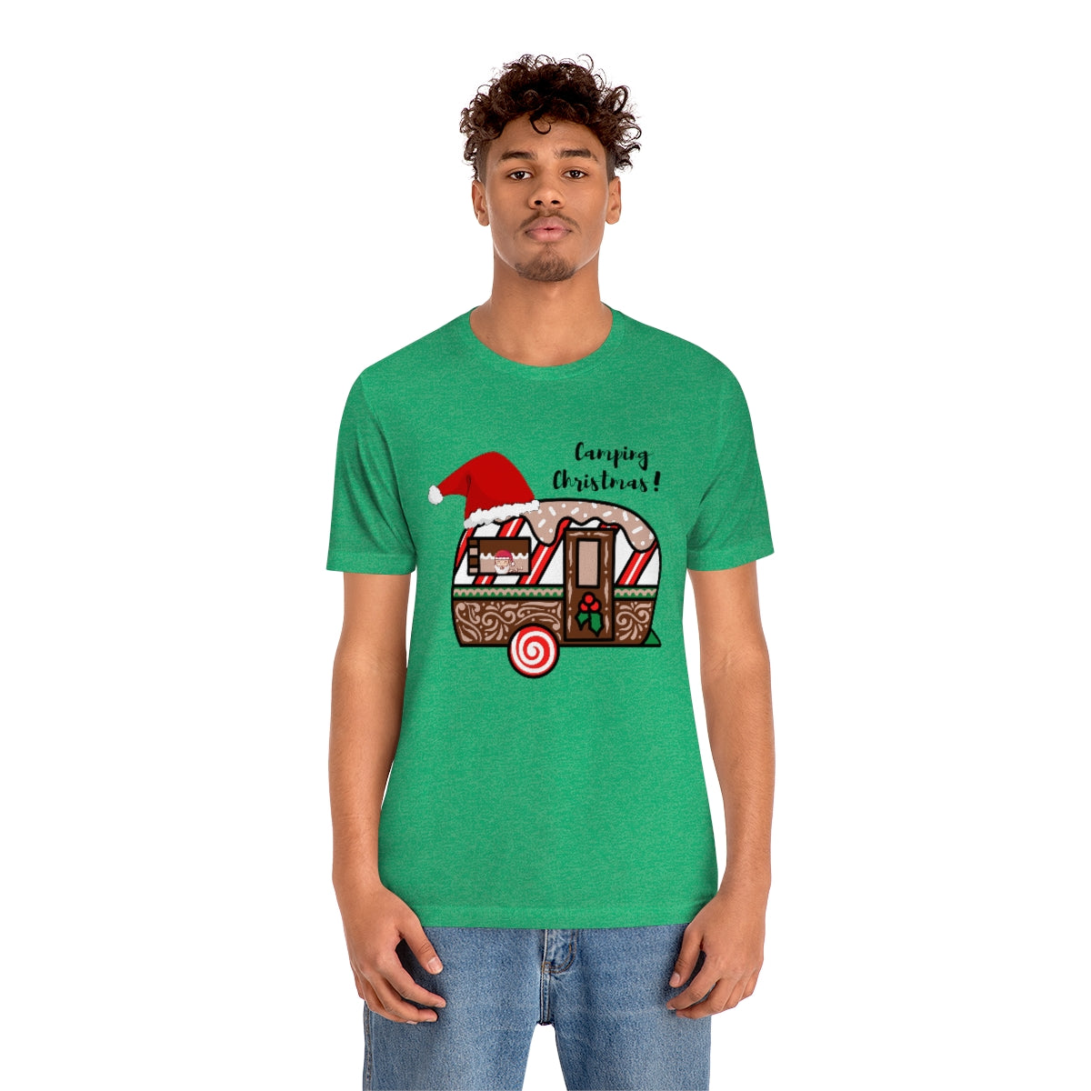 Camping Christmas Unisex Jersey Short Sleeve Tee