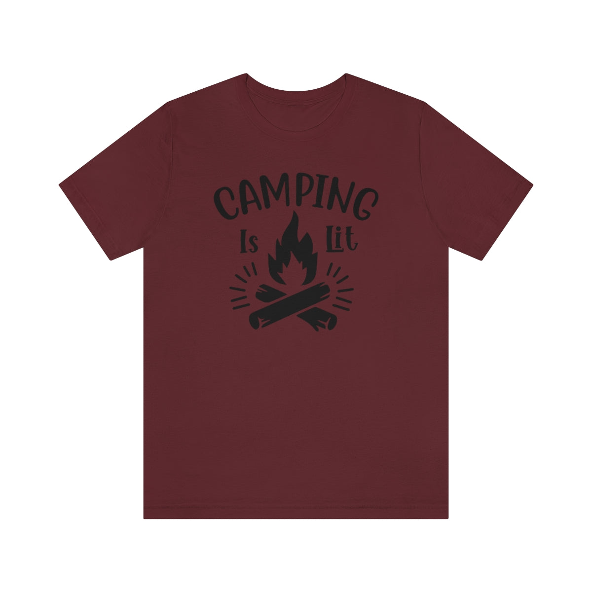 Camping is Lit Unisex Jersey Short Sleeve Tee