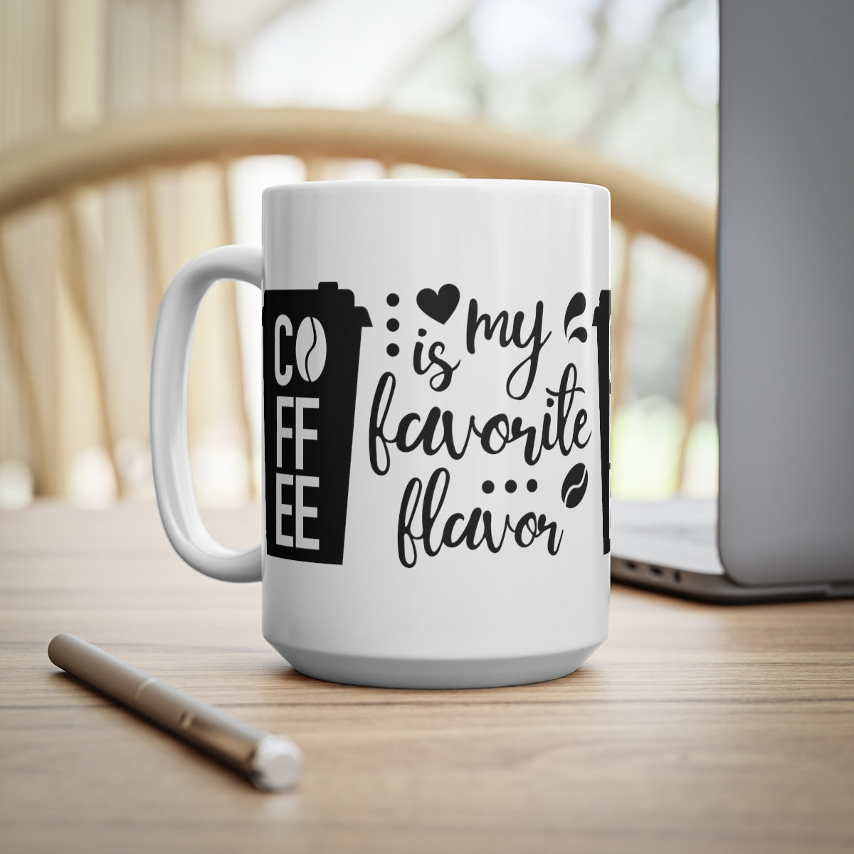 Coffee Is My Favourite Flavour Ceramic Coffee Cups, 11oz, 15oz