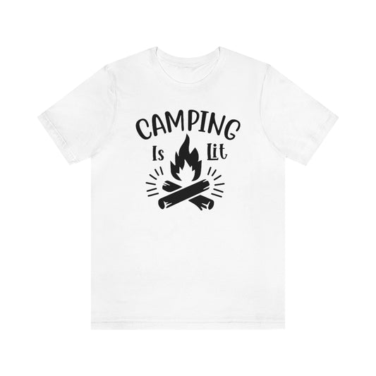 Camping is Lit Unisex Jersey Short Sleeve Tee
