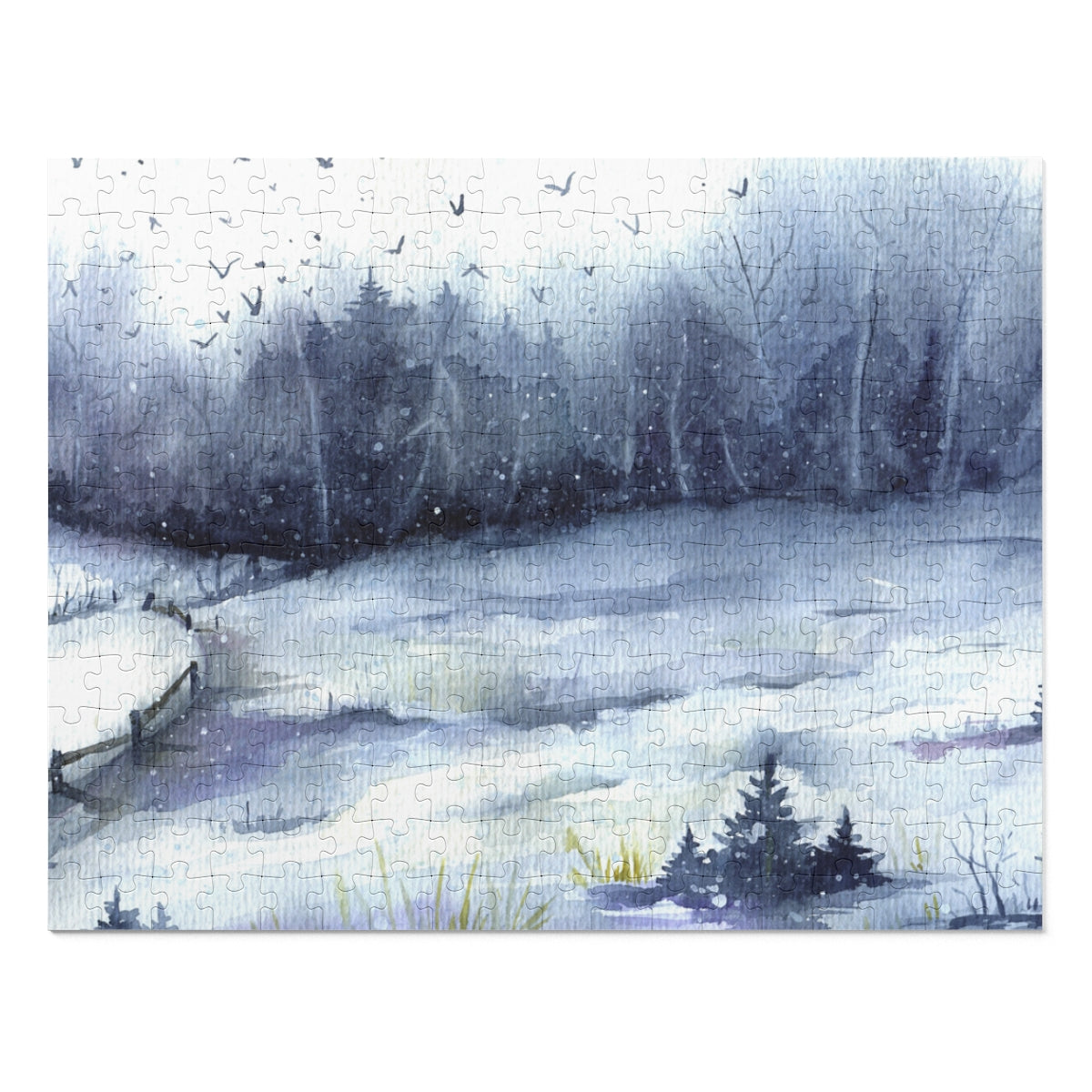 Snow Covered Winter Landscape Jigsaw Puzzle (30, 110, 252, 500,1000-Piece)