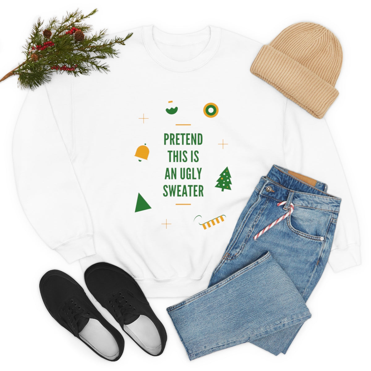 Pretend This is An Ugly Sweater Unisex Heavy Blend™ Crewneck Sweatshirt