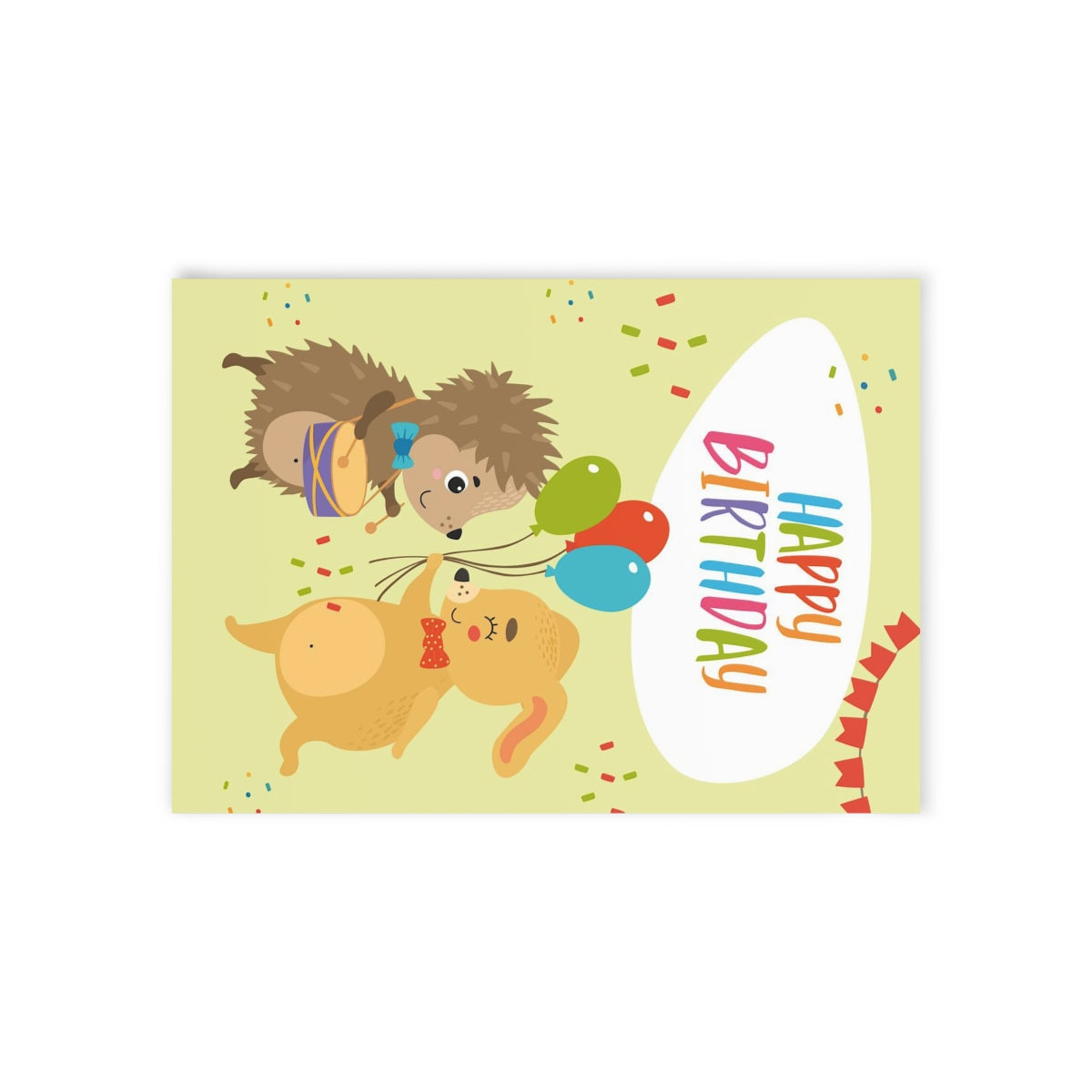 Happy Birthday Animals with Balloons Birthday Card