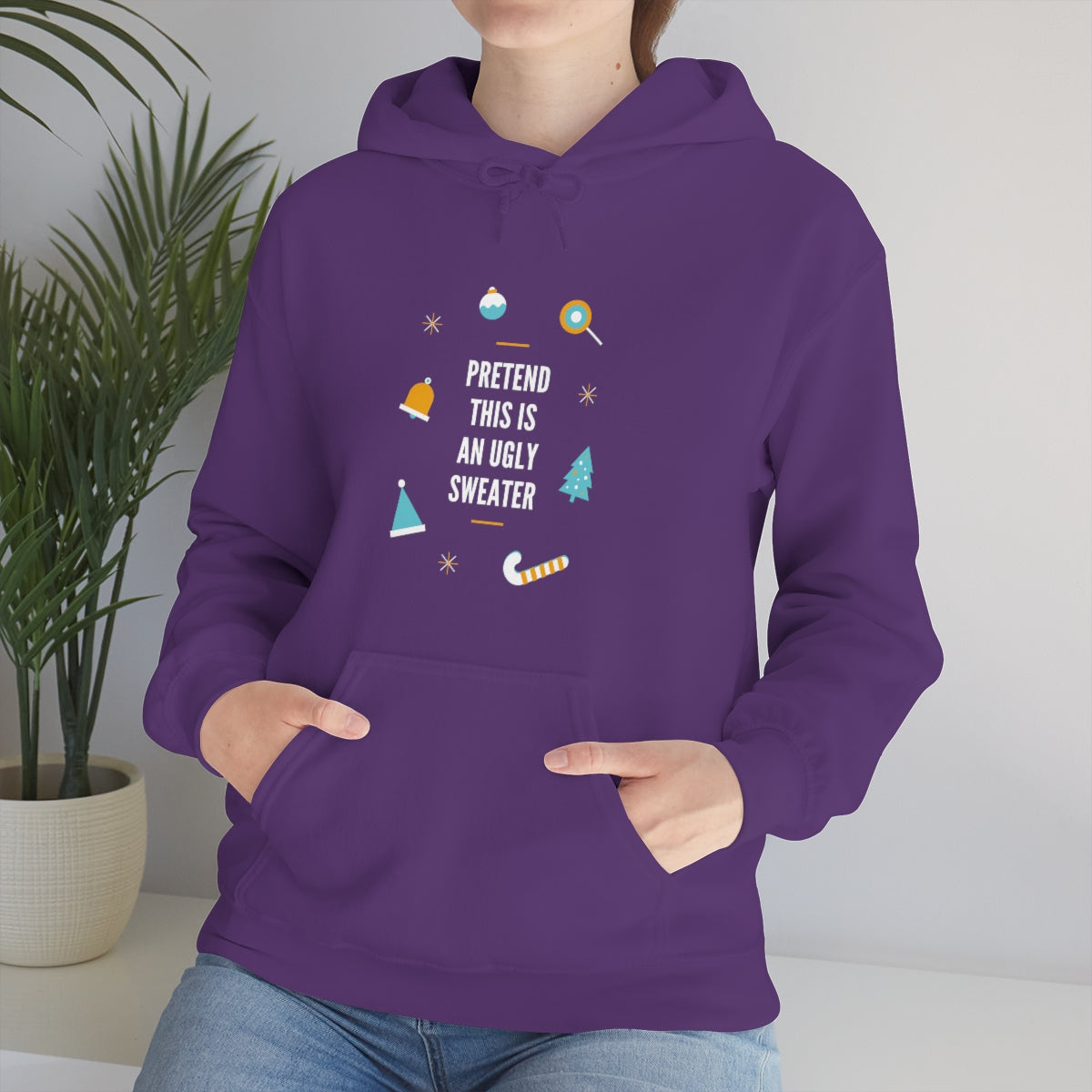 Pretend This is an Ugly Sweater Unisex Heavy Blend™ Hooded Sweatshirt