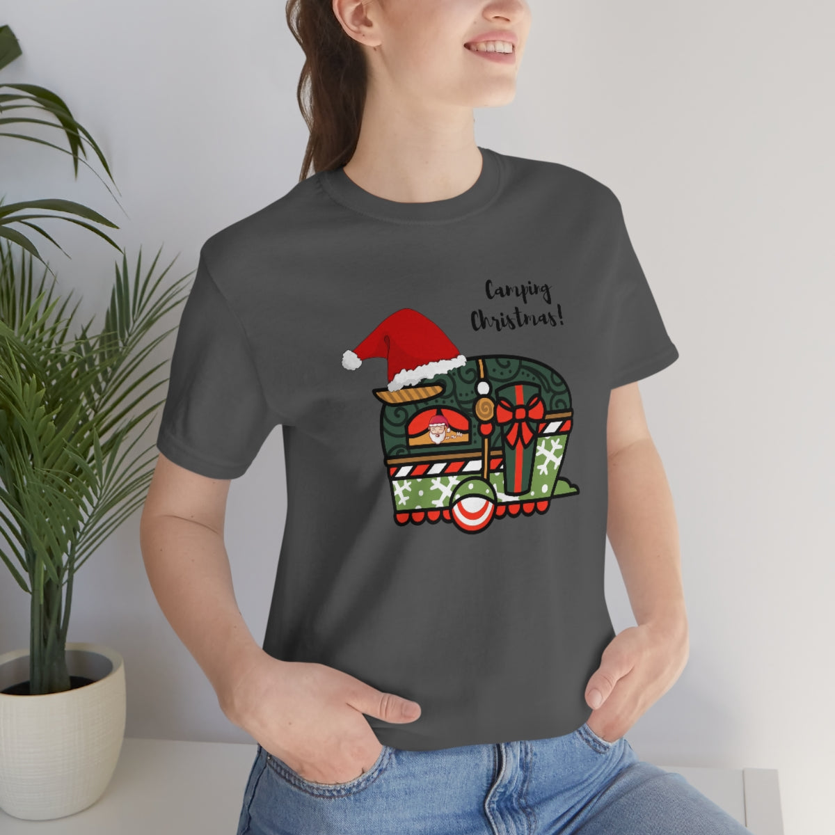 Camping Christmas Unisex Jersey Short Sleeve Tee