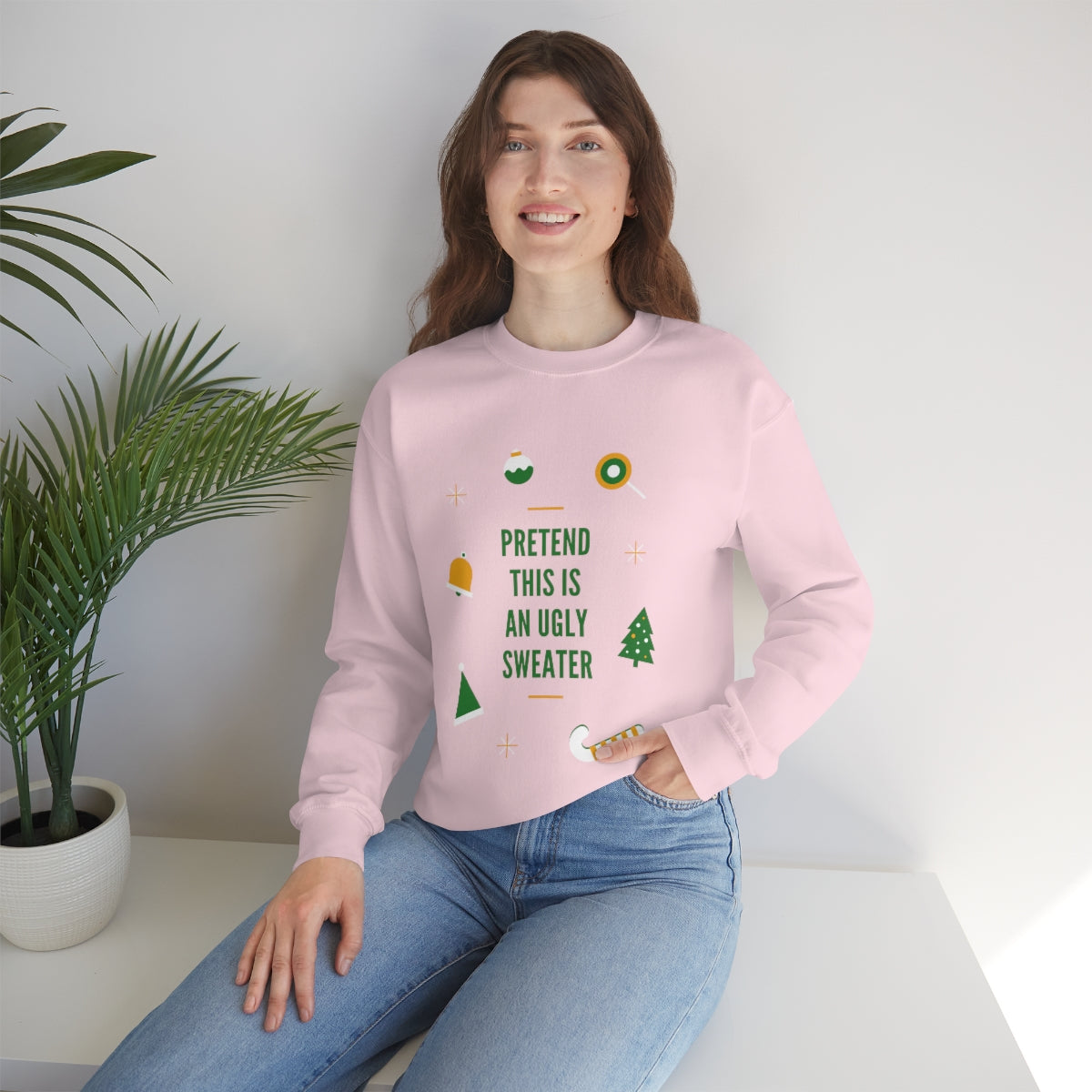 Pretend This is An Ugly Sweater Unisex Heavy Blend™ Crewneck Sweatshirt