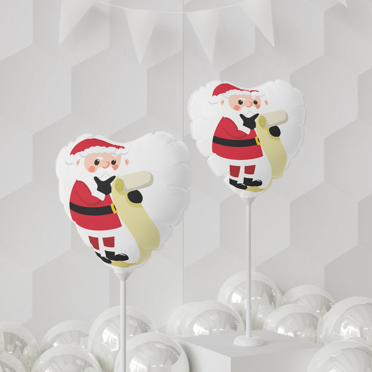 Santa Claus Christmas Balloons (Round and Heart-shaped), 11"